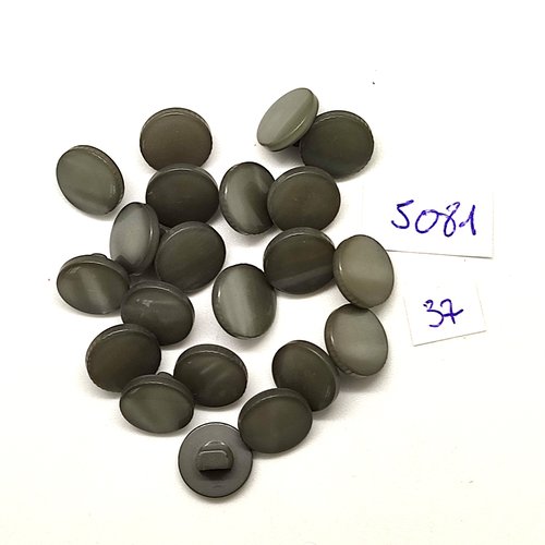 21 boutons en résine gris / taupe - 11mm - tr5081