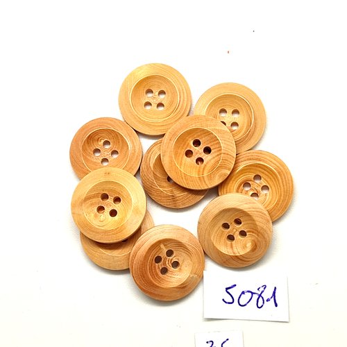 10 boutons en résine beige foncé  - 18mm - tr5081