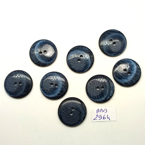 8 boutons en résine bleu / vert - 23mm - abd2964
