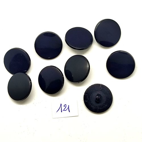 9 boutons en résine noir - 20mm