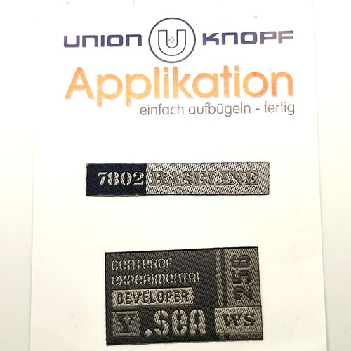 1 lot de 2 thermocollant / écusson à coudre gris et noir - 7802 et 256 -  40x30mm