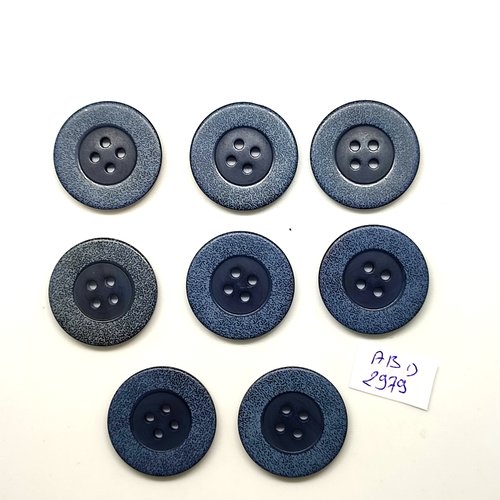 8 boutons en résine bleu / gris - 25mm - abd2979