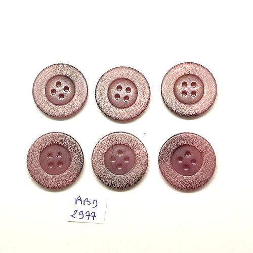 6 boutons en résine mauve / lilas - 25mm - abd2977