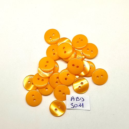 26 boutons en résine orange - 13mm - abd3011