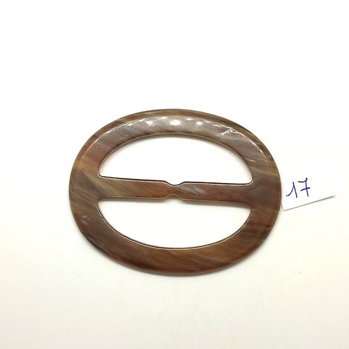 1 boucle de ceinture coulissante en résine marron - 54x70mm