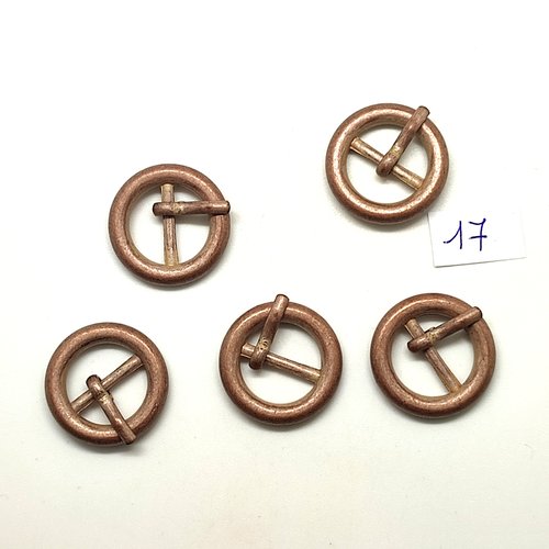 5 boucles de ceinture en métal beige - 23mm