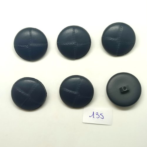6 boutons en résine gris - 26mm - 135
