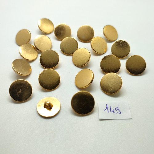 21 boutons en résine doré  - 13mm - 149