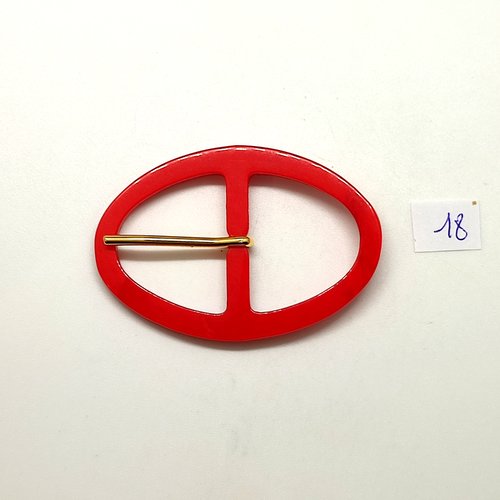 1 boucle de ceinture en résine rouge - 43x63mm
