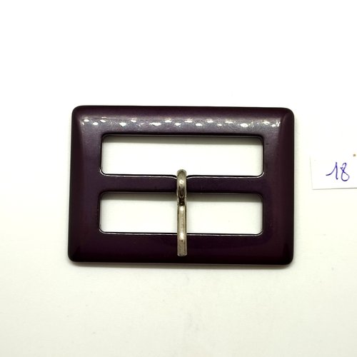 1 boucle de ceinture en résine violet très foncé - 50x71mm