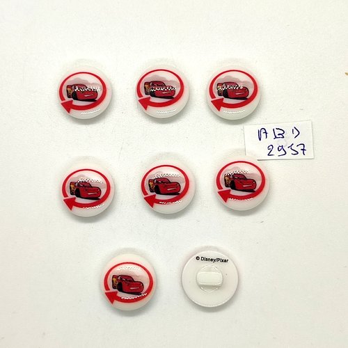 8 boutons fantaisie en résine multicolore - disney / pixar - 15mm - abd2957