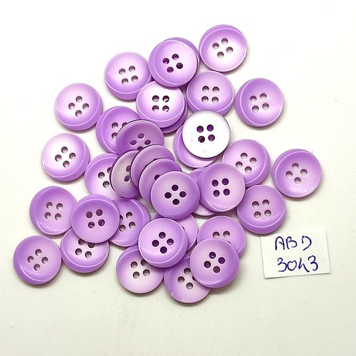 35 boutons en résine lilas - 13mm - abd3043