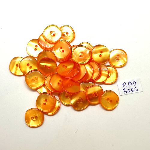 36 boutons en résine orange - 14mm - abd3065