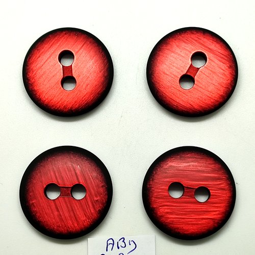 4 boutons en résine fuchsia - 30mm - abd3072