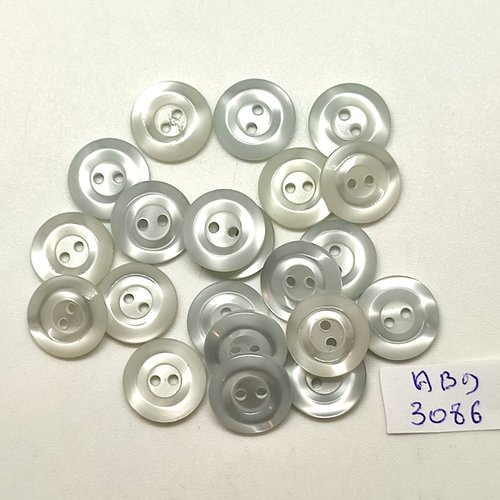 21 boutons en résine bleu clair - 13mm - abd3086