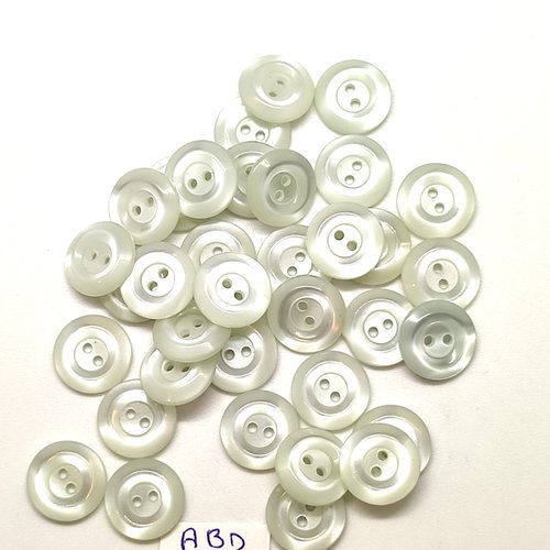 35 boutons en résine bleu clair - 10mm - abd3088