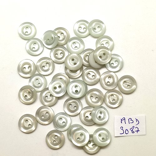 40 boutons en résine bleu clair - 13mm - abd3087