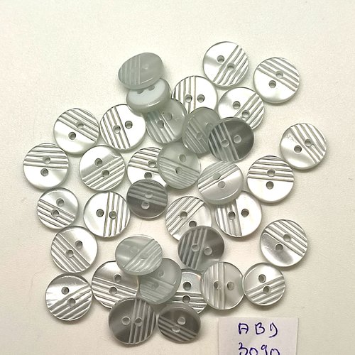 35 boutons en résine bleu clair - 11mm - abd3090