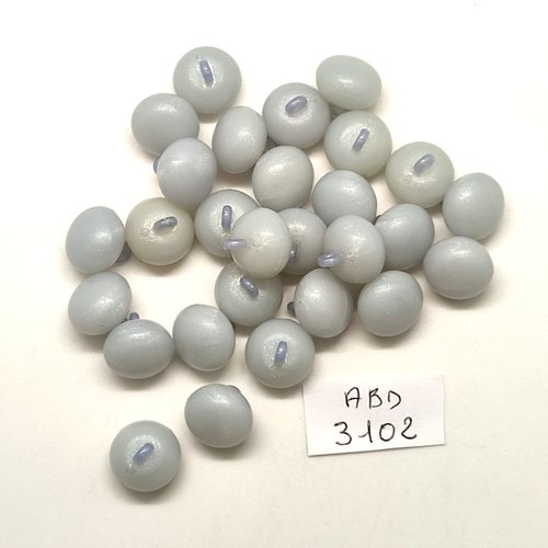 28 boutons en résine gris / bleu - 11mm - abd3102