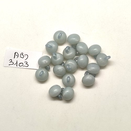 18 boutons en résine gris / bleu - 8mm - abd3103