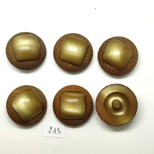6 boutons en résine vert - 31mm - 215