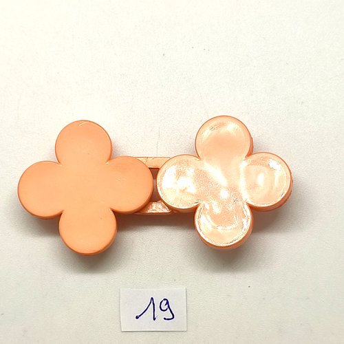 1 boucle de ceinture en résine orange / rose - vintage - 60mm fermé