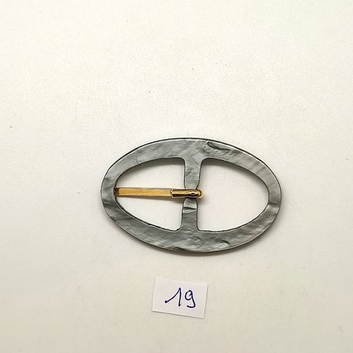 1 boucle de ceinture en résine gris - 33x52mm