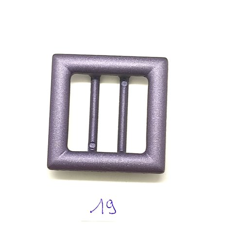 1 boucle de ceinture coulissante en résine violet - 39x39mm