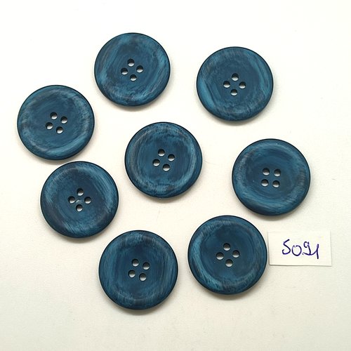 8 boutons en résine bleu / vert - 23mm - tr5091
