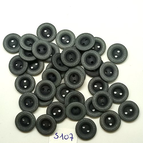 39 boutons en résine gris - 15mm - tr5107