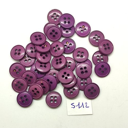 39 boutons en résine violet - 11mm - tr5112