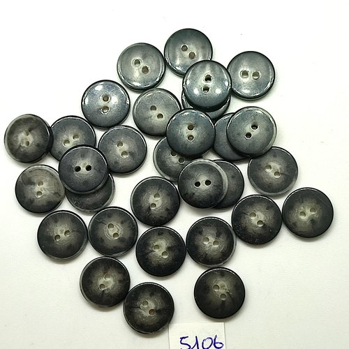 30 boutons en résine gris - 15mm - tr5106