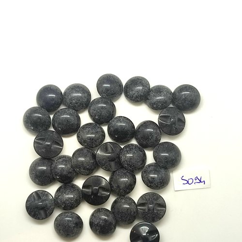 30 boutons en résine gris - 14mm - tr5094