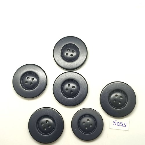 6 boutons en résine bleu foncé - 27mm - tr5095