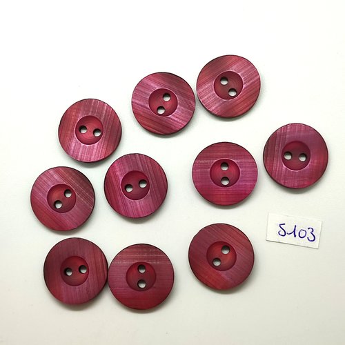 10 boutons en résine violet - 22mm - tr5103