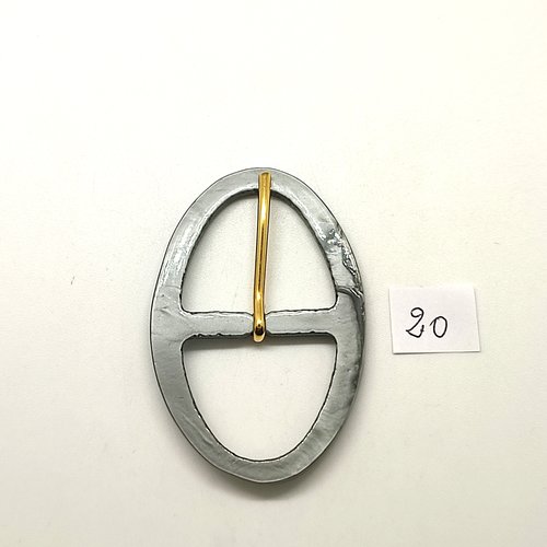 1 boucle de ceinture en résine gris - 42x61mm