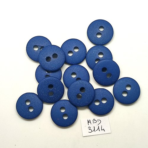14 boutons en résine bleu - 18mm - abd3114