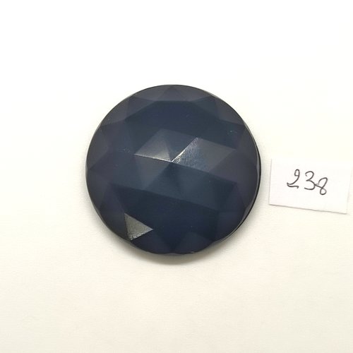 1 bouton en verre noir - 4 trous sur les cotés - 40mm - 238