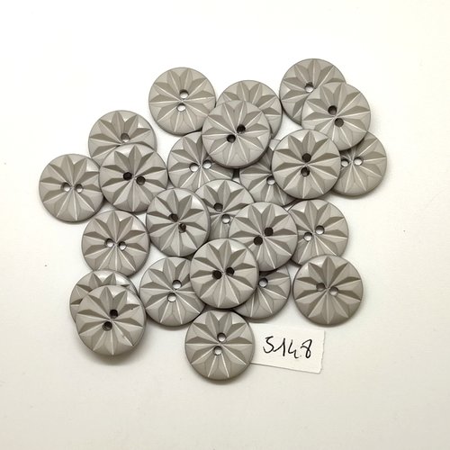24 boutons en résine gris clair - 18mm - tr5148