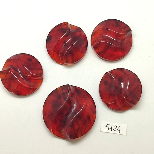 5 boutons en résine marron opaque- 27mm et 33mm - tr5124