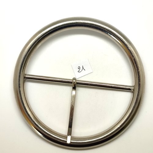 1 boucle de ceinture en métal argenté - 98mm