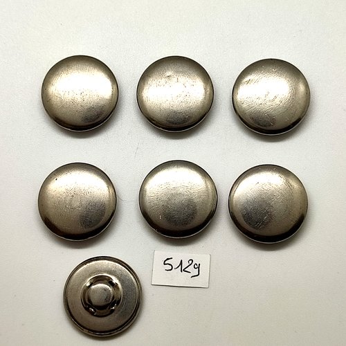 7 boutons en métal argenté - 23mm - tr5129