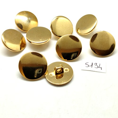 9 boutons en métal doré - 18mm - tr5134