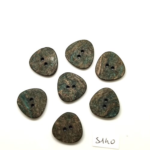 7 boutons en résine gris foncé - 22mm - tr5140