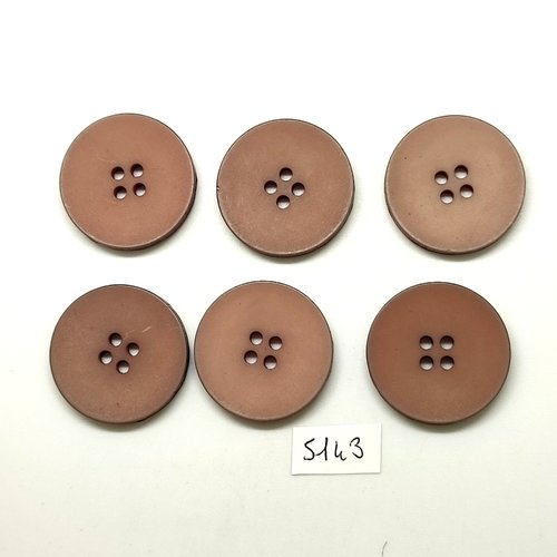 6 boutons en résine vieux rose - 28mm - tr5143