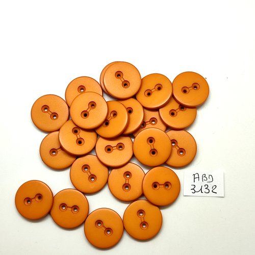 23 boutons en résine orange foncé - 18mm - abd3132