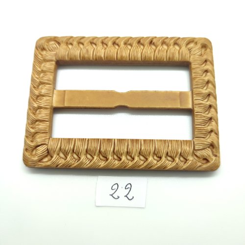 1 boucle de ceinture coulissante en résine beige - 50x68mm