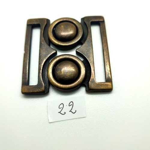 1 boucle de ceinture en métal bronze - 42x43mm fermé