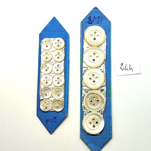 18 boutons en nacre blanc - 16mm et 9mm - 244