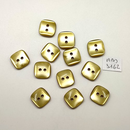 12 boutons en résine vert olive - 15x15mm - abd3162